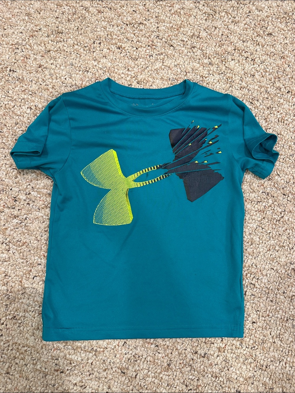 Under Armour Teal Short Sleeve Tee with Neon Yellow & Black Logo